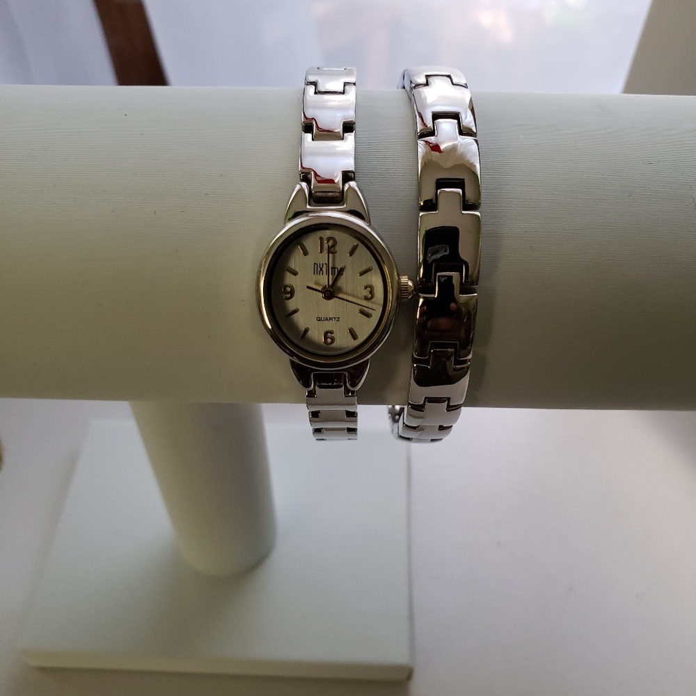 Stainless Steel Watch & Bracelet Set